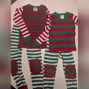 Hanna Andersson Red and Green Striped Kids Pajama Set